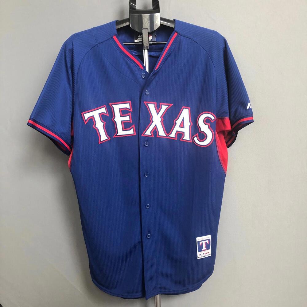 Majestic Texas Rangers Authentic Collection Cool Base Baseball Jersey Sz L MLB